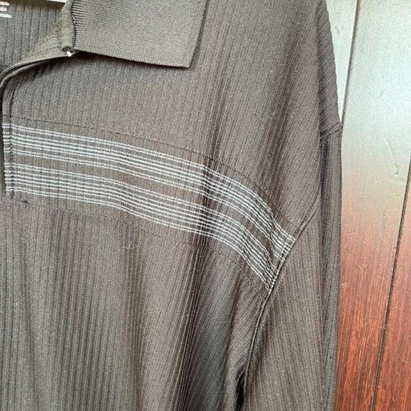 Haggar Men's Long Sleeve Polo Shirt Stretch 1/4 Zip Pullover Black XXL - Picture 8 of 8